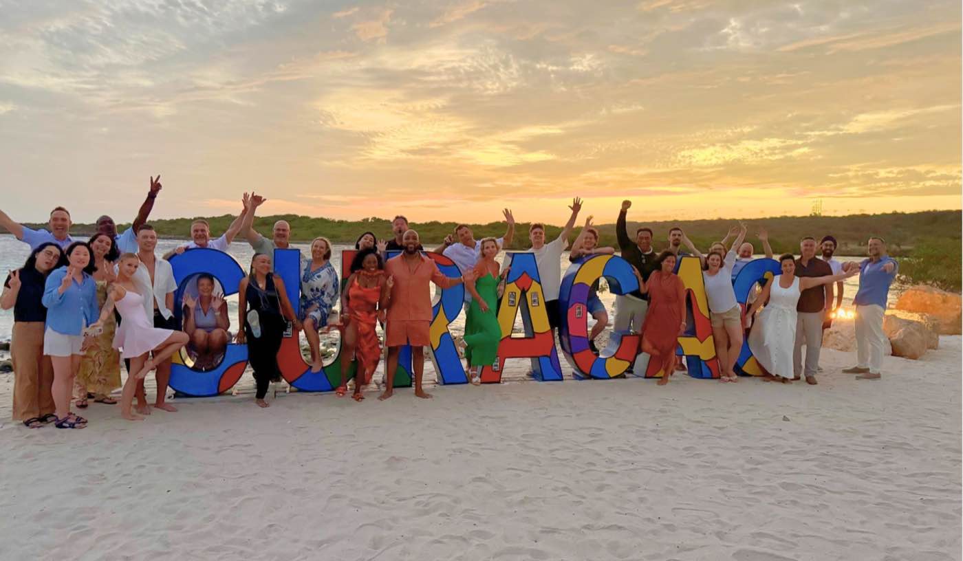 Lotlinx team celebrating together in Curacao